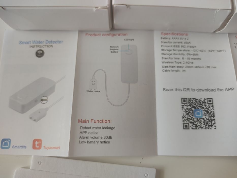 Tuya czujnik zalania poziomu wody wifi zigbee Smart life