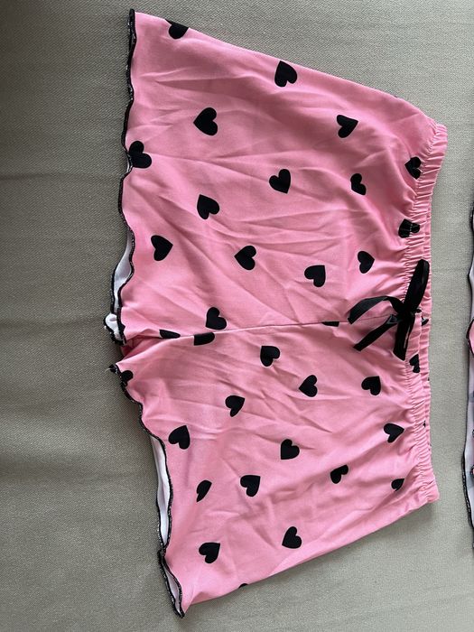 NOWA Piżama damska komplet- koszulka+spodenki! Koronka w serduszka