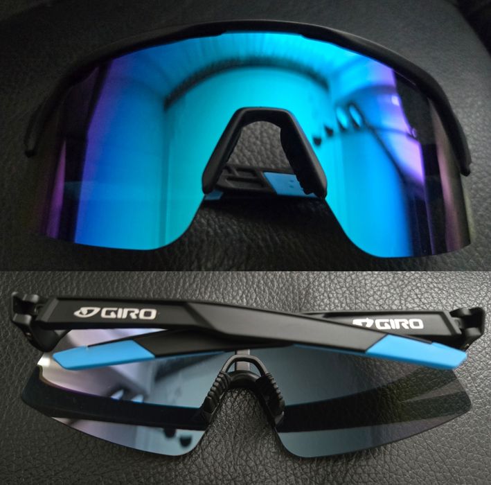 Okulary Sportowe Giro Rowerowe Do Biegania Polaryzacja Blue Mirror Stylowe