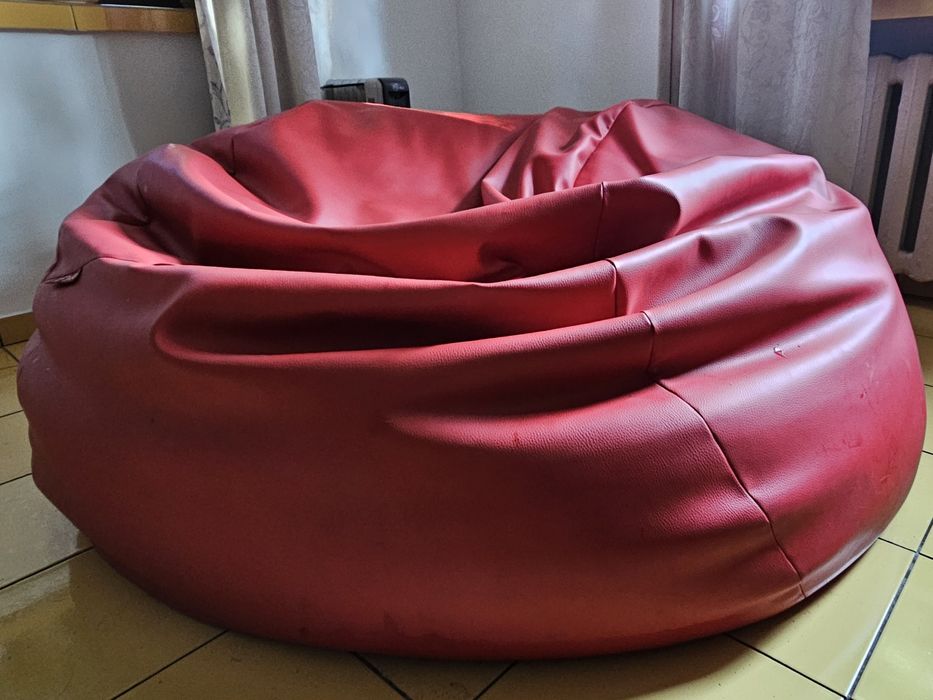 Duża czerwona pufa sofa Fatty | 2 osobowa | Mega wygodna | Ekoskóra