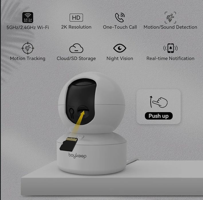 BoyKeep K30 Kamera dla zwierząt domowych kamera 2K 3MP kamera WiFi 360