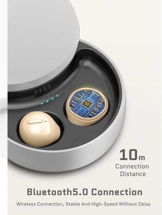 Słuchawki bezprzewodowe Mini X21S Bluetooth 5.0 z etui - odcień skóry