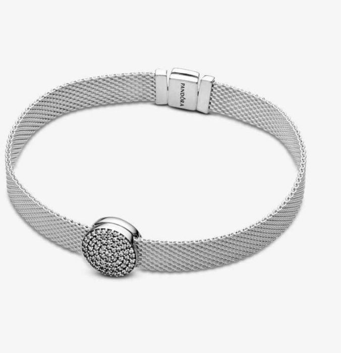 Pandora - Clip Botão Pavé prata