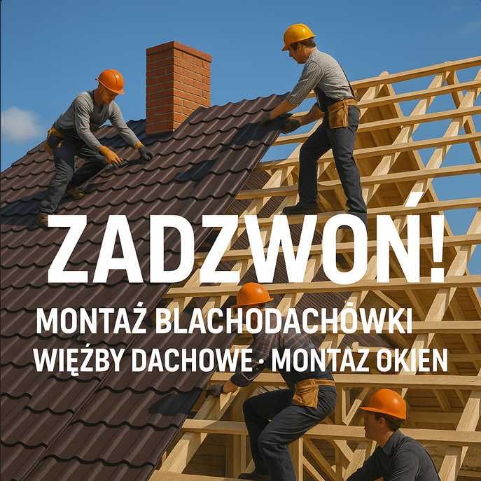 Montaż pokryć dachowych ! cieśla/dekarz remont dachu, wycena i pomiar!