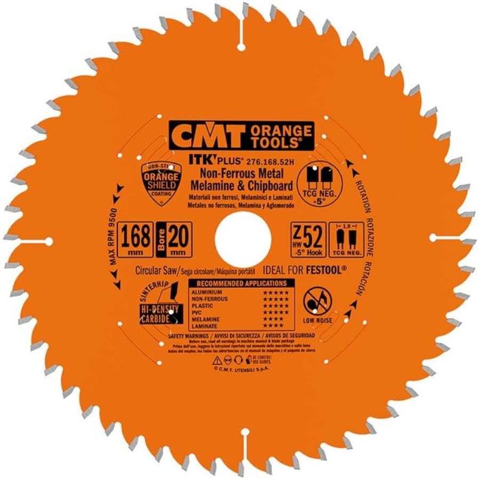 Piła CMT 276.168.52H 168x1,8/20z52 z42 z28 do Festool