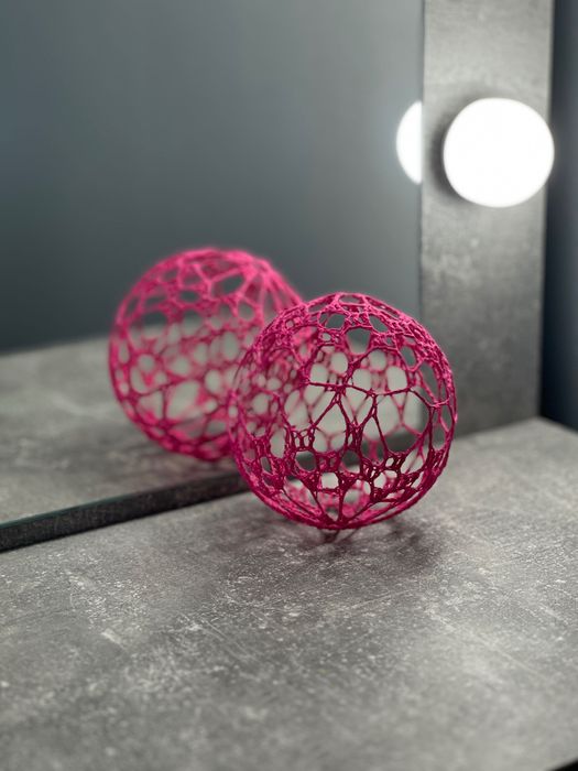Bombka różowa z kordonka usztywniana - Handmade!