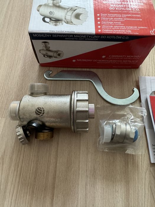 Mosiężny filtr/separator magnetyczny Hydroland do kotłów CO 3/4".