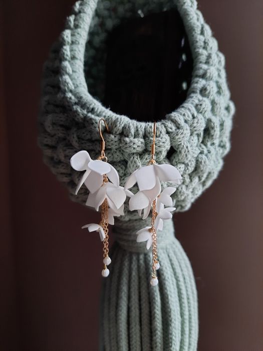 Kolczyki ślubne kwiaty