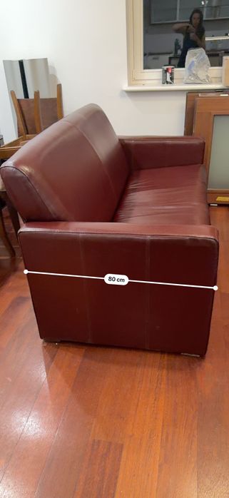 Sofa skórzana rozkładana z funkcją spania