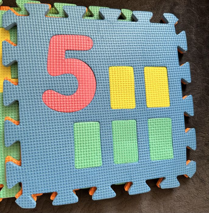 Килимок пазл цифри 10 штук і фрукти з тваринами 10 штук