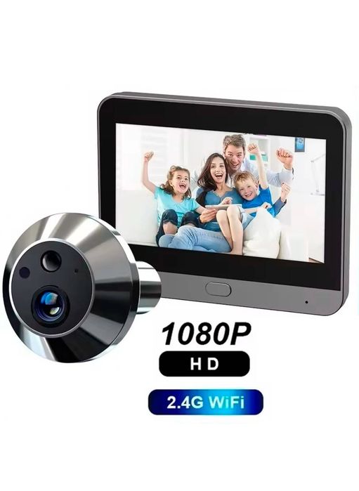Дверне вічко Бездротове Tuya Smart 1080P Wi-Fi з 4.3”дисплеєм та камерою нічного бачення