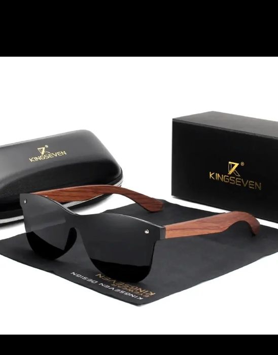 Okulary przeciwsłoneczne czarne Kingseven filtr UV, polaryzacja