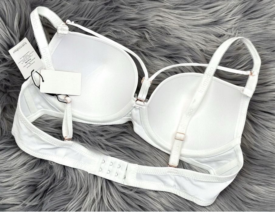 90B biustonosz delikatny push-up stanik straps ozdobne paski Intimidao