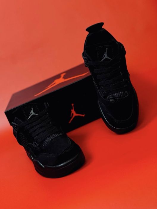 Jordan 4 all black nubuk кроссовки летние джордан 4 нубук