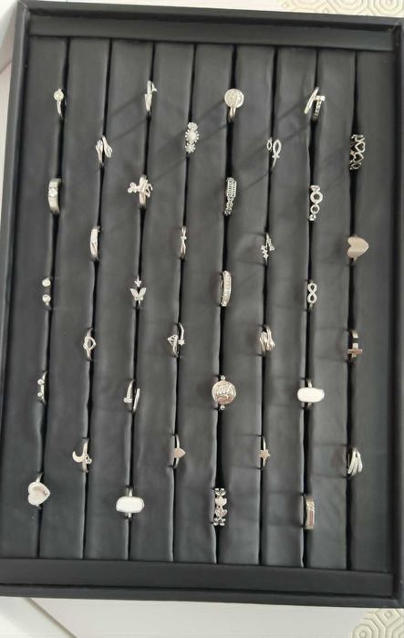 Conjunto de anéis em aço inoxidável - vários modelos e tamanhos.