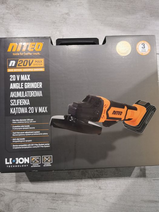 Akumulatorowa szlifierka kątowa Niteo 20 V
