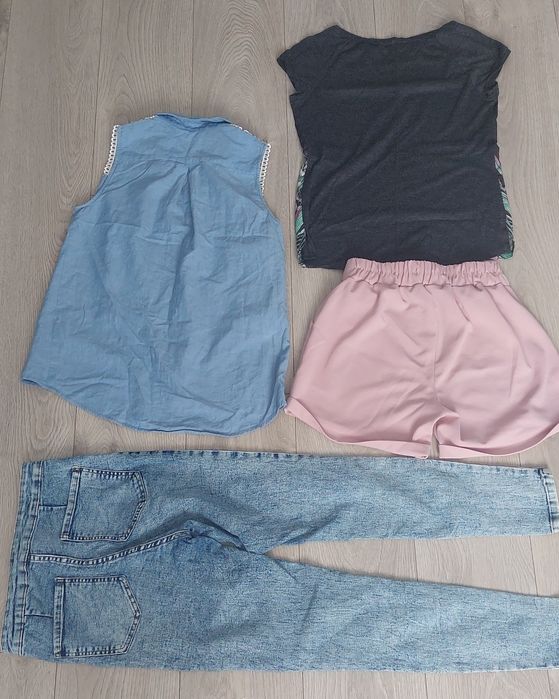 2x bluzka damska , jeansy , spodenki r.XS-S, OL