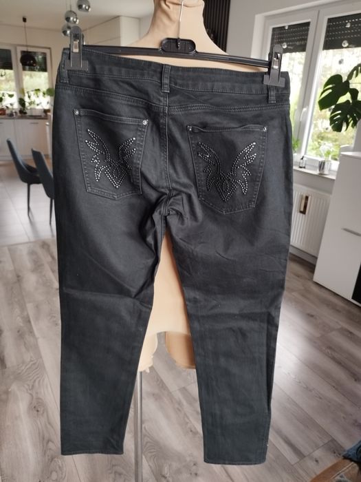 R.36 Zara czarne spodnie damskie jeansy wyprzedaż