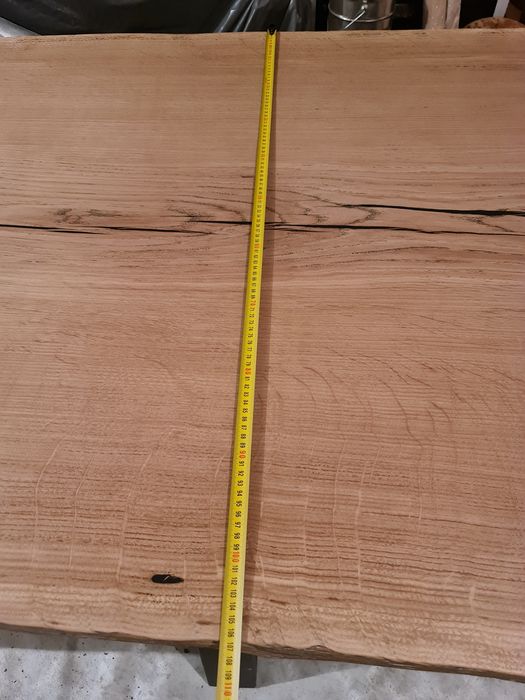 Stół monolit dąb lite drewno live edge loft massivholztisch