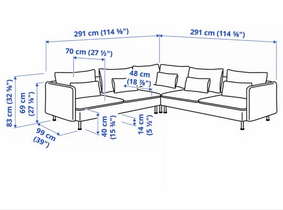 Ikea Soderhamn Sofa Narożna z Modułów