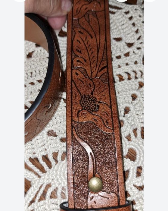 Pasek kowbojski vestern brazowy