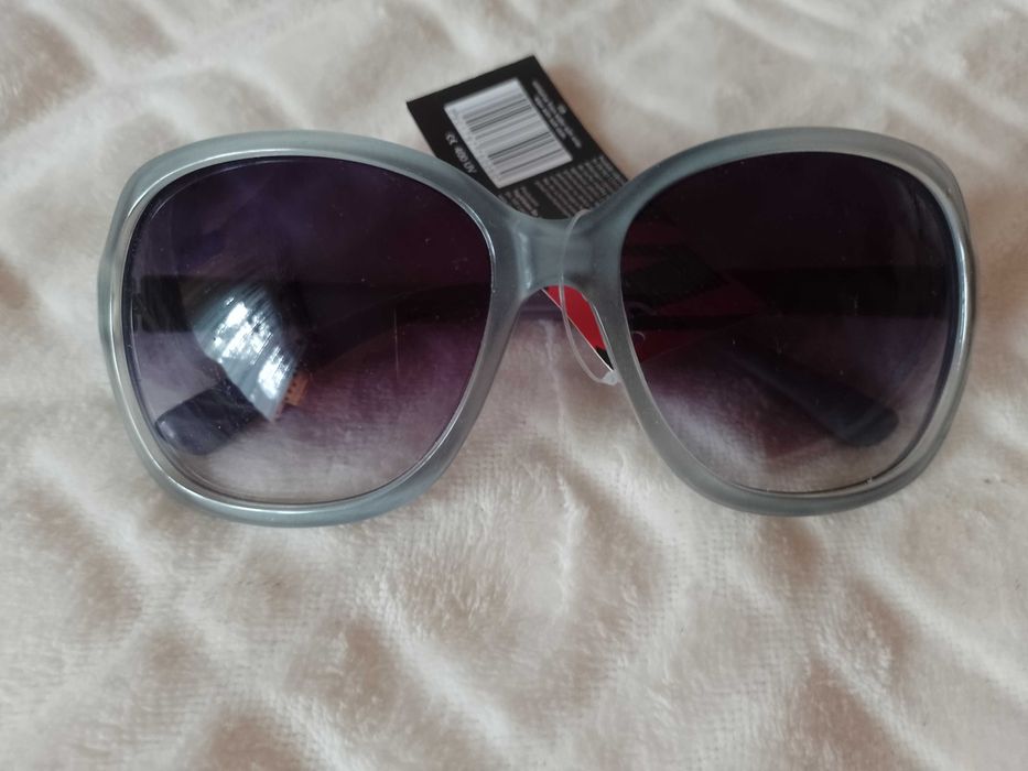 Duże, Szare, biznesowe okulary przeciwsłoneczne, muchy, NOWE