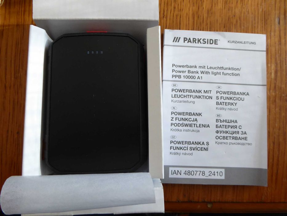 Nieużywany POWERBANK PARKSIDE PPB 10000 A1 z latarką.