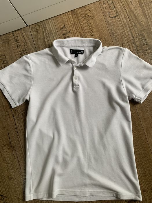 Biała koszulka polo t-shirt Reporter Young 158 galowa