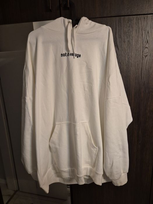 Bluza H&M oversize biała L not average hoodie nowa A38
