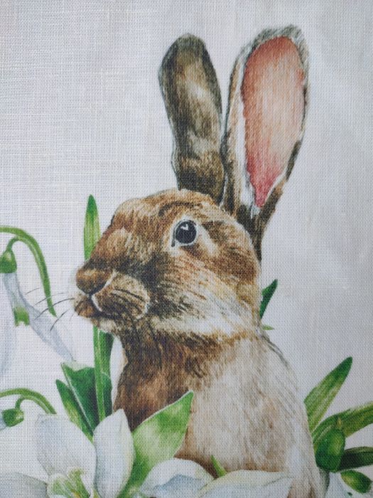 Льняний кухонний рушник "Великодній зайчик". Англія