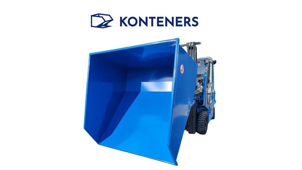 Kontener samowyładowczy KOLEBA 1500 l/ 1,5m3 odpady CNC, złom, drewno