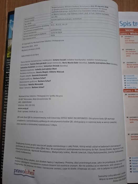 Podrecznik j. niemiecki EFFEKT NEU 4 dla technikum i liceum WSiP. ODBIÓR OSOBISTY