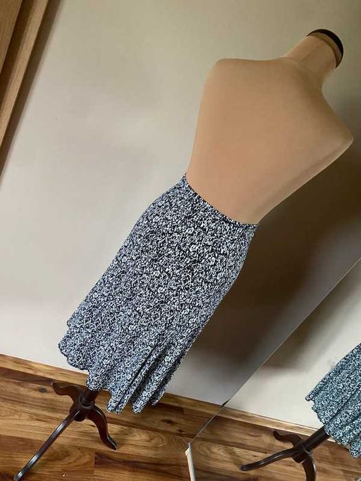 Nine west 42 44 xxl +size spodnica midi do kolan lekka cienka wzory