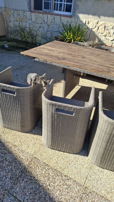 Mesa jantar jardim rústica