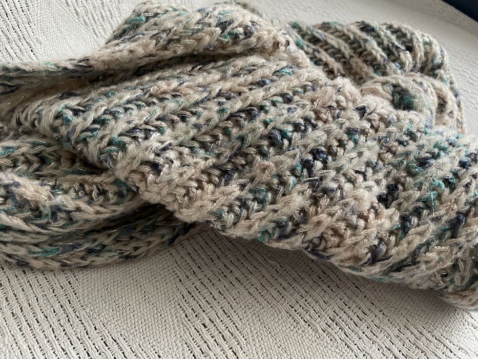 Komin wielobarwny o grubym splocie szalik