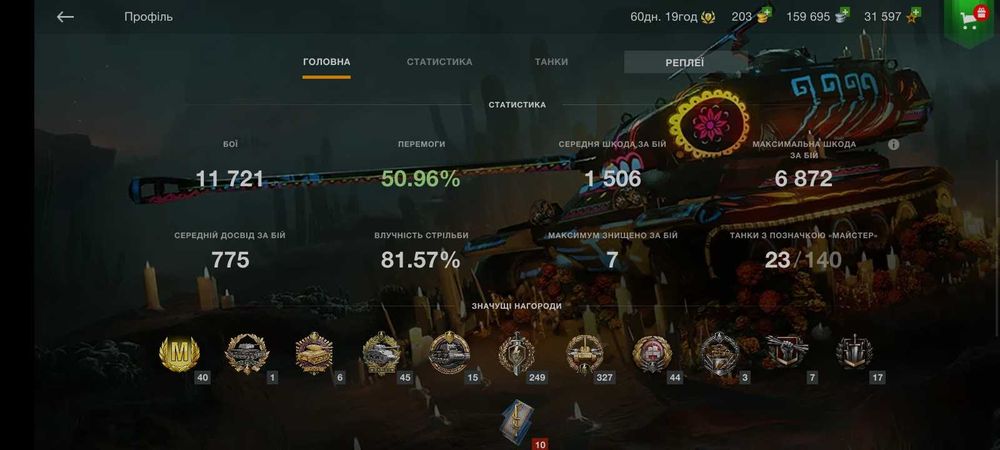 Продам акк WOT Blitz