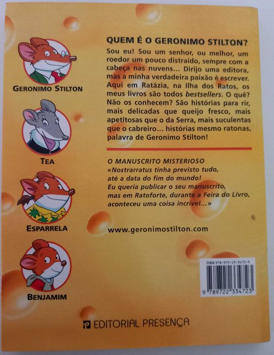 O Manuscrito Misterioso - Geronimo Stilton - portes incluídos