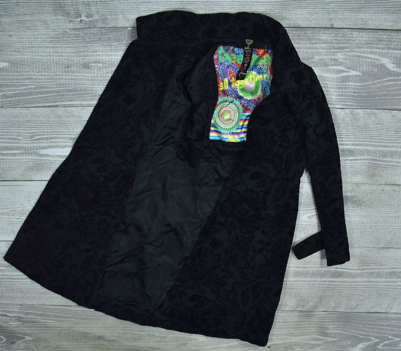 Desigual Designerski Długi Płaszcz Damski Trencz 38