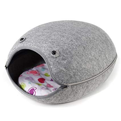 cama de gato Igloo, gatos de estimação, cão pequeno, lavavel , cinza
