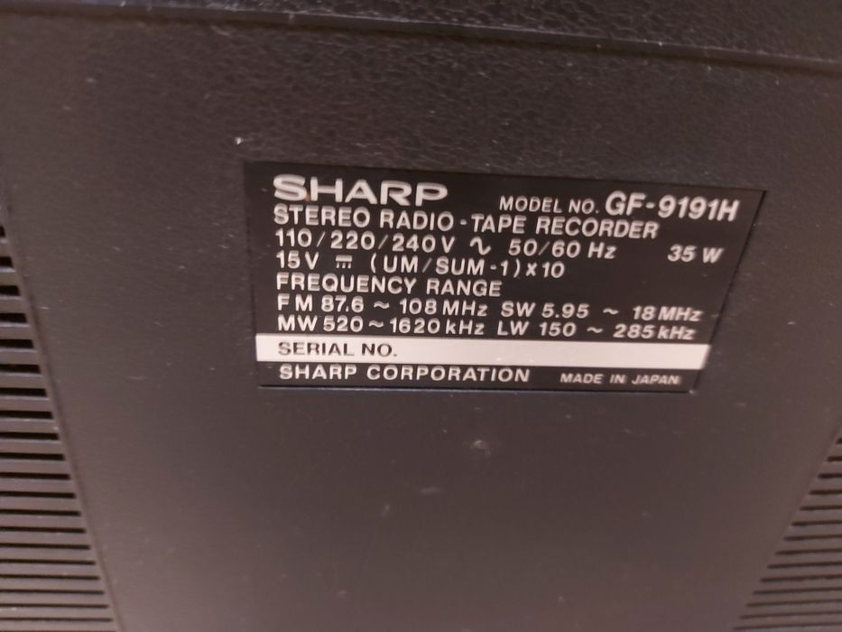 SHARP GF-9191 radiomagnetofon,BOOMBOX Ghettoblaster,Vintage lata 70/80