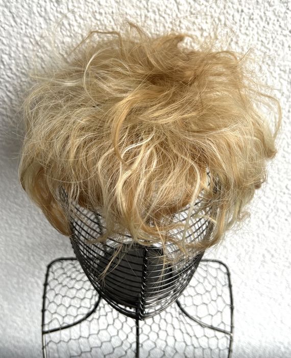 Premium Ultra włosy doczepiane, topper, tupet, blond pasemka 389.