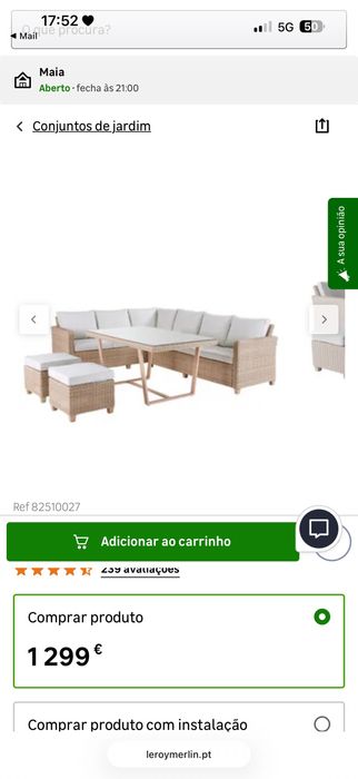 Conjunto refeição jardim