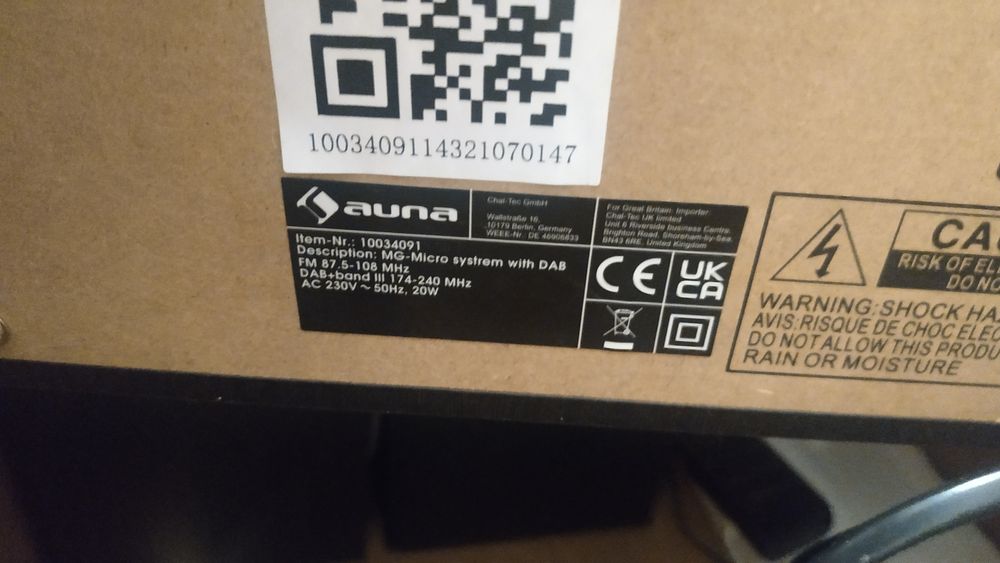 Wieża Auna 388-DAB + gramofon