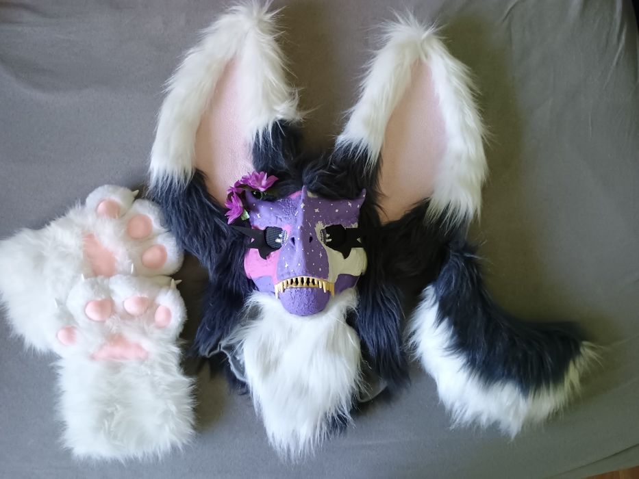 Fursuit furry dino mask partial