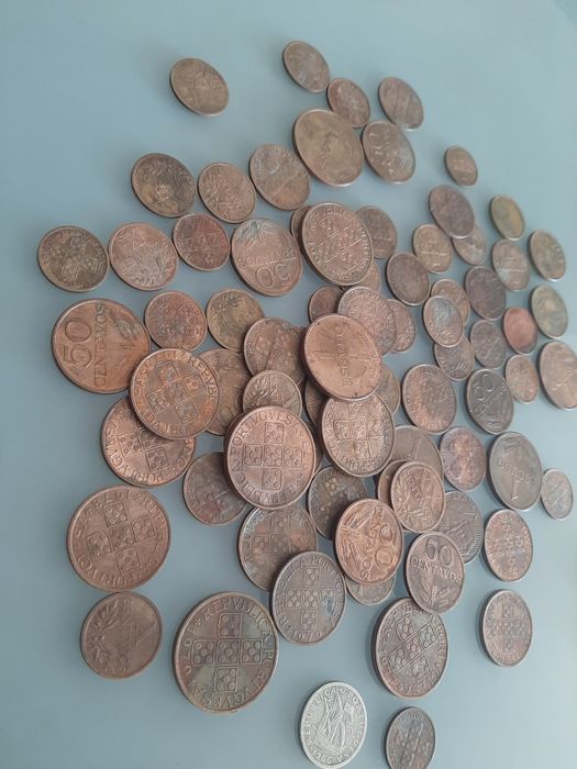 lote de moedas Portugal, Espanha e Inglaterra