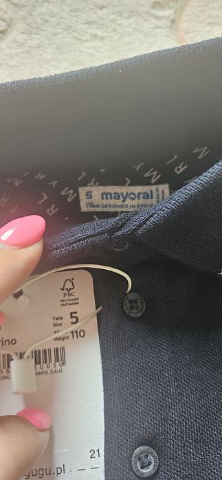 Mayoral nowa koszulka polo 110 granatowa
