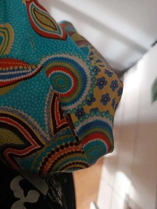Sukienka Abendkleid Kolorowa Azjatycka Boho 40 M Wzory Etniczne Kwiatowa Maxi