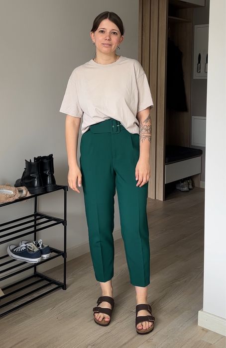 Зелені брюки ZARA