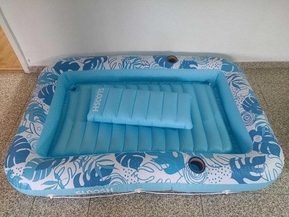 Piscina inflável com almofada flutuante, barco inflável para nadar