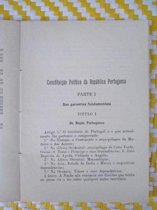 Constituição política da República Portuguesa – 1952